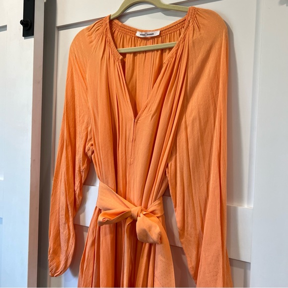 Samsoe samsoe orange maxi long sleeve dress size large - Picture 3 of 7